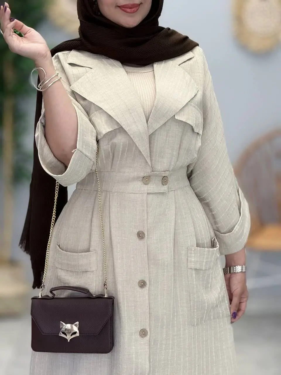 3403-مانتو کفتان مونا